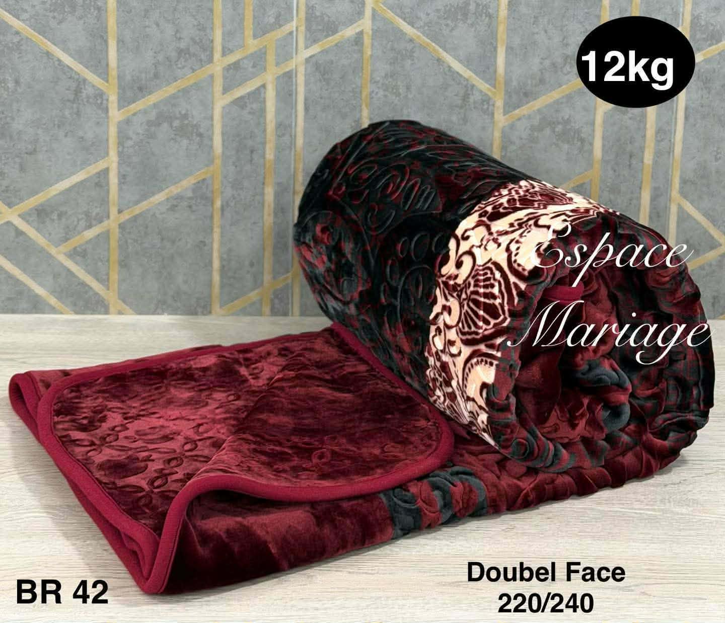 🛏️ Couverture Double Face Ultra Lourde – 12 kg