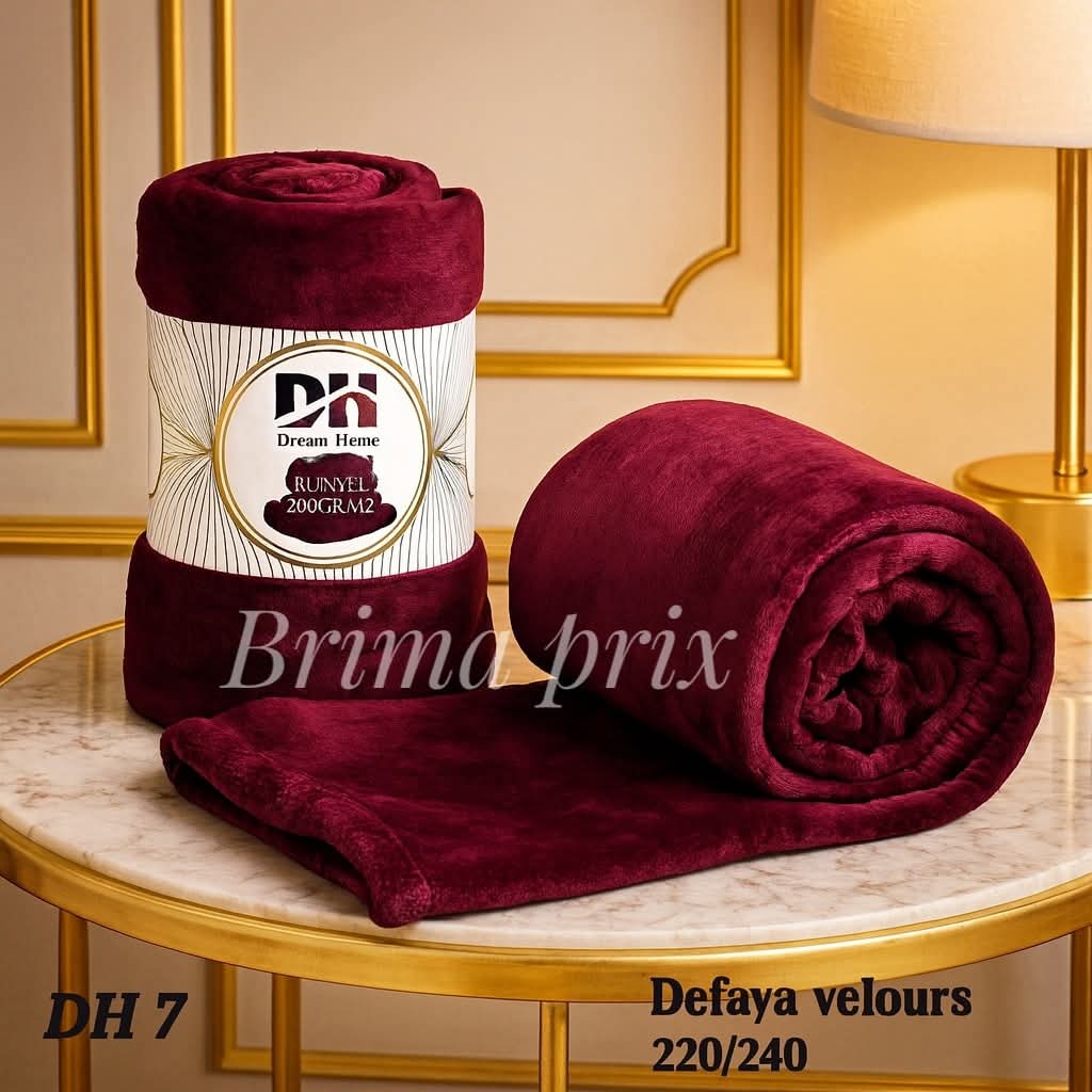 Defaya Velours Premium 220×240 – Ultra Douce & Chaude