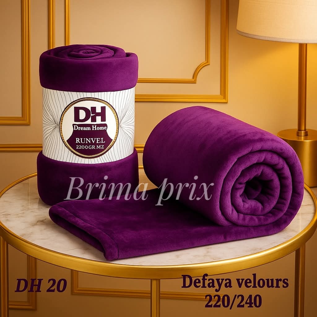 Defaya Velours Premium 220×240 – Ultra Douce & Chaude
